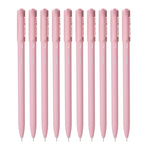 Hauser XO Girls Squad Pink Body 0.7mm Ball Pen | Minimalistic Body with Matt Finish Body | Red Ink, Pack of 10 Pens