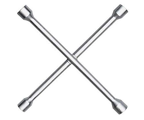 Heavy Duty 4 Way Cross Wheel Wrench Spanner – (17mm x 19mm x 21mm x 23mm) | Car Lug Nut Torque Wrench Tool | Wheel Spanner Kit for SUV, Truck, Car