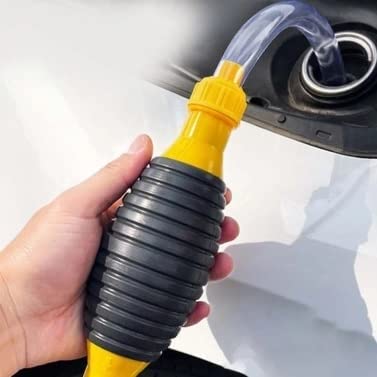HETZON SALES Oil Transfer Pump, Fuel Transfer Pump Kit, High Flow Siphon Hand Oil Pump, Portable Manual Car Fuel Pump for Petrol Diesel Oil Liquid Water Fish Tank with 2M Syphon Hose