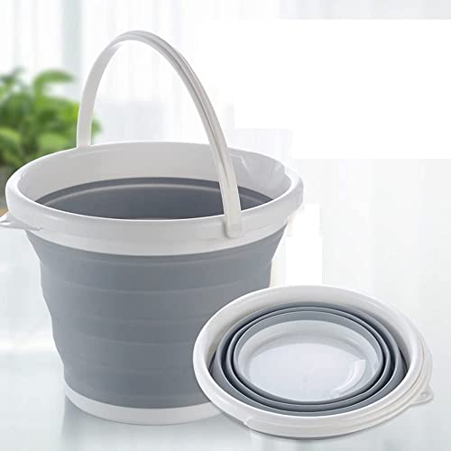 HETZON SALES Portable Foldable Silicone Bucket for Camping, Travel, Car Washing, Home/Outdoor/Garden Activities Small Spaces - Folding, Lightweight & Easy to Bring & Store (Multicolor) (5 L)
