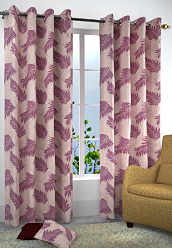 HFI Candy Polyester Pack of 2 Curtains - Long Door, 9 feet, Light Filtering, Purple