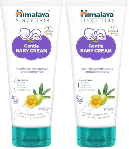 Himalaya Gentle Baby Cream 200ml | No.1 Doctor-Prescribed Brand | Nourishes & Extra Soft Skin | pH 5.5 Formulation | Safe for Newborns (Pack of 2)