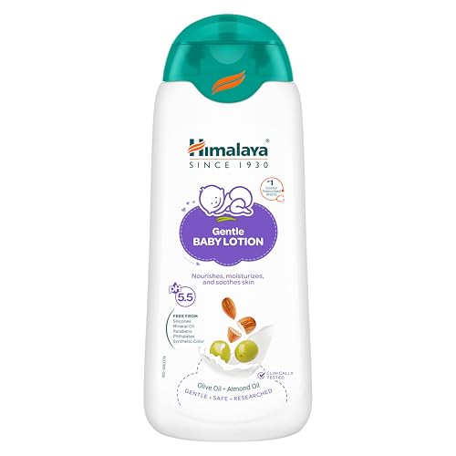 Himalaya Gentle Baby Lotion 100ml with Almond Oil, Olive Oil & Giloy | pH 5.5 | No. 1 Doctor Recommended Baby Lotion | Hypoallergenic | Nourishing Baby Moisturizer for All Skin Types