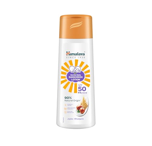 Himalaya Gentle Baby Sunscreen Lotion 100ml | SPF 50 PA++++ | UVA & UVB Broad Spectrum Protection For All Skin Types | With Jojoba Oil & Vitamin E | Non-Greasy, No White Cast|