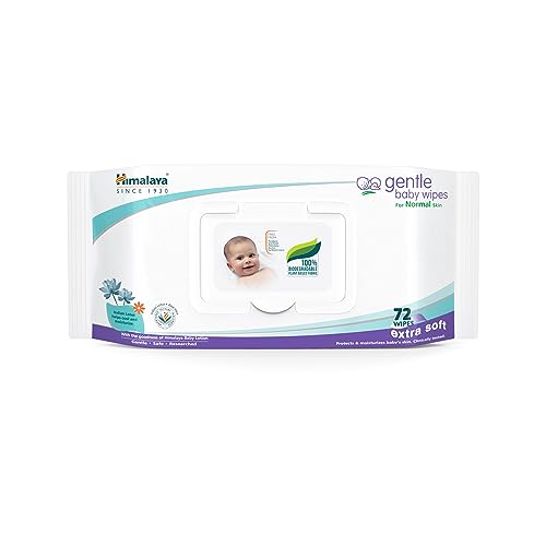 Himalaya Gentle Baby Wipes, 72 Wipes,White