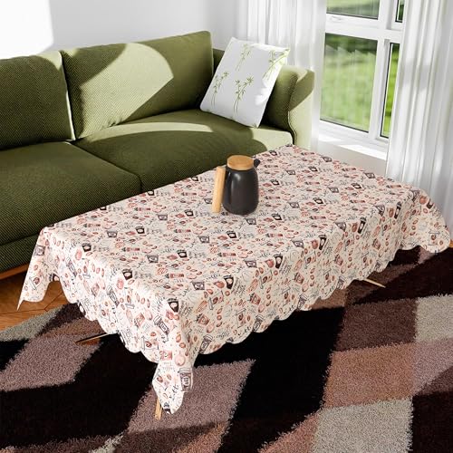 Homerz Premium Velvet Table Cover, Quilted Fabric, 36 x 54 inch Size (Cup Coffee, Center Table)