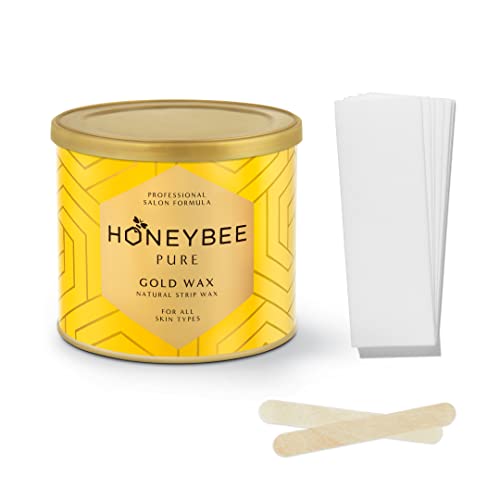 HoneyBee Pure Gold Wax For Women Hair Removal| Painless Wax For Removing Tan, Dead Skin From Legs, Arms, Underarms | Gold Full Body Wax For Women, Pack of 1 (600g)