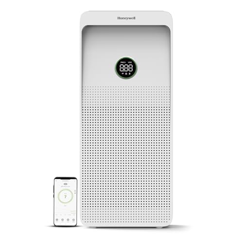 Honeywell Air Purifier For Home,4 Stage Filtration,Covers 1085sq.ft,PM 2.5 Level Display,with WIFI & ALEXA,H13 HEPA & Activated Carbon Filter,Removes 99.99% Pollutants,Micro Allergens-Air Touch U1