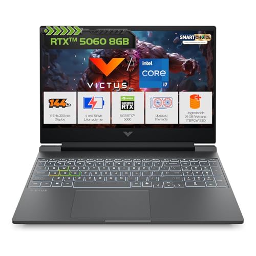 HP Smartchoice Victus, 13th Gen Intel Core i7-13620H, 8GB RTX 5060, 24GB DDR5(Upgradeable) 1TB SSD, 144Hz, FHD, 15.6