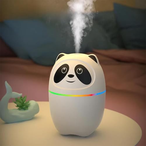 Humidifire for Room Moisture, Aroma Diffuser for Home, Mist Maker, Cool Mist Humidifier, Small Quiet Air Humidifier, Ultrasonic Essential Oil Diffuser Electric (Panda Humidifire Multi Color)