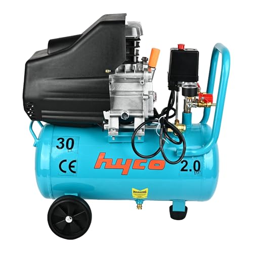 Hyco Direct Driven Air Compressor 2HP 30L 100% Copper Winding Lubricated with Pu pipe (PIPE 8 X 12)