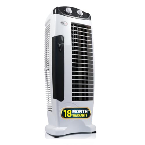 IBELL Tower Fan, 25ft Blast, 4-Way Air Distribution, Low Energy Usage, Rust-Resistant Frame (White)
