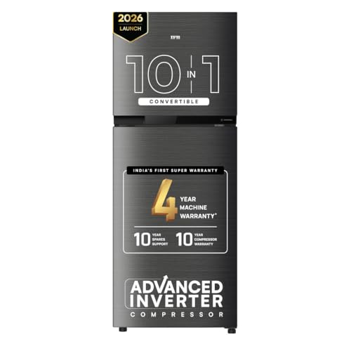 IFB 241L 3 Star 10 in 1 Convertible, Advanced Inverter Frost-Free Double Door Refrigerator with 30 Hrs Cooling Retention, Freezer LED & 4 Year Super Warranty (2026, IFBFF-291CYOSETM, Onyx Grey)