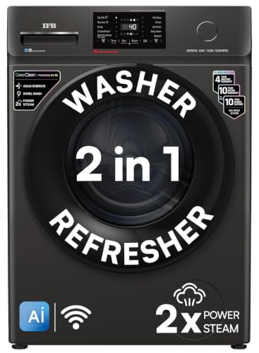 IFB 7 Kg 5 Star, DeepClean® Technology, AI Powered, WiFi, Fully Automatic Front Load Washing Machine (SERENA OXN 7012 CMS, PowerSteam®, 9 Swirl, Steam Refresh, Inbuilt Heater, Eco Inverter, Onyx)