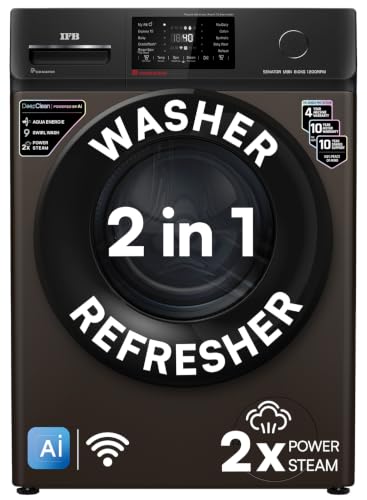 IFB 8 Kg 5 Star, DeepClean® Technology, AI Powered, WiFi, Fully Automatic Front Load Washing Machine (SENATOR MBN 8012 CMS, PowerSteam®, 9 Swirl, Steam Refresh, Inbuilt Heater, Eco Inverter, Mocha)