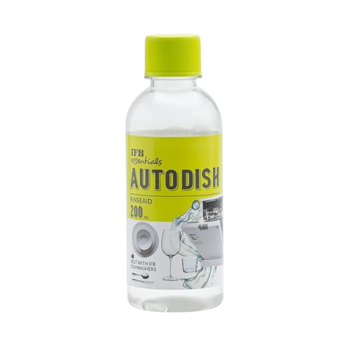 IFB Essentials Autodish Dishwasher Rinse Aid | Formulated by Dishwasher Experts | Spotless Shine & Faster Drying | Prevents Water Marks & Streaks | For All Dishwashers | 200 ml