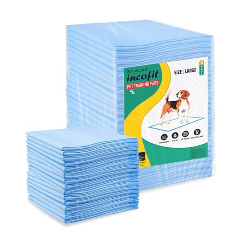 Incofit Pet Training Pads 60 X 90 cm Extra Large 30 Counts with Leak-Proof Quick-Dry Design, 5 Layered Leak Proof, Potty & Peeing Toilet Trainer, Non Slippery