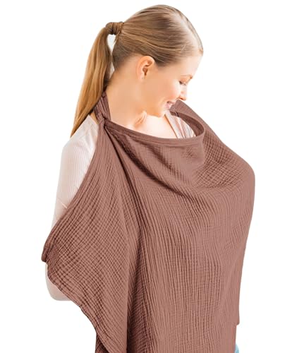 Increase Feeding Covers for Nursing Mom,Nursing Cover for Breastfeeding, Brown Cover for Soft and Breathable Feeding Scarf Feeding Cover Versatile Multi-Functional Nursing Shawl for Mother