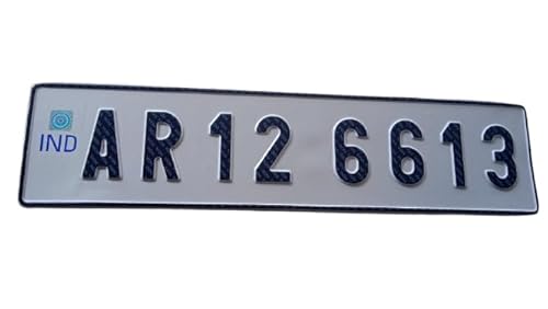 IND Singal Car Number Plate | Aluminium Die-Pressed | Non-HSRP | 3D Raised Letters, Rust-Free & Weatherproof | Vehicle Registration Plate- Only One Universal Fit for SUV, XUV Cars