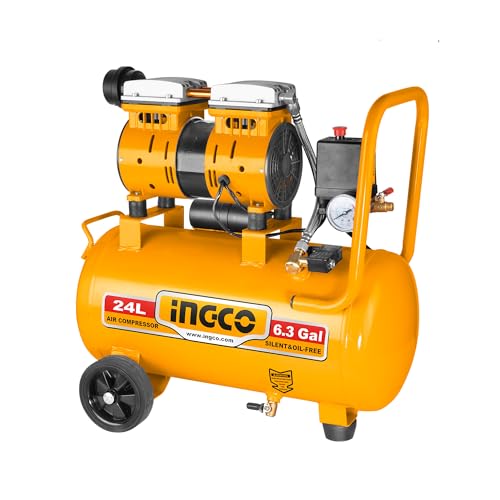 Ingco 24L Air Compressor ACS175241, 0.6KW (0.8HP) Silent & Oil Free Air Compresser