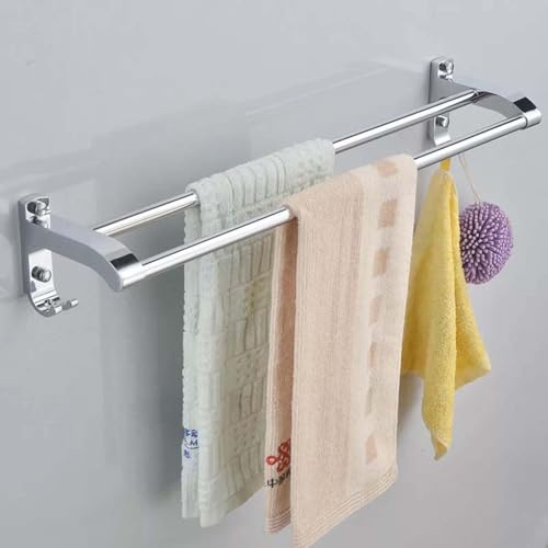 iSTAR Double Rod Towel Rod Silver Towel Holder (Stainless Steel) 24 inch 2 Bar Rod