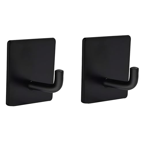 JIALTO 2 PCS Self Adhesive Hooks/Wall hangings Stainless Steel Hooks for Wall Without Drilling Heavy Duty Bathroom Kitchen Towel Wall Hooks for Hanging Strong
