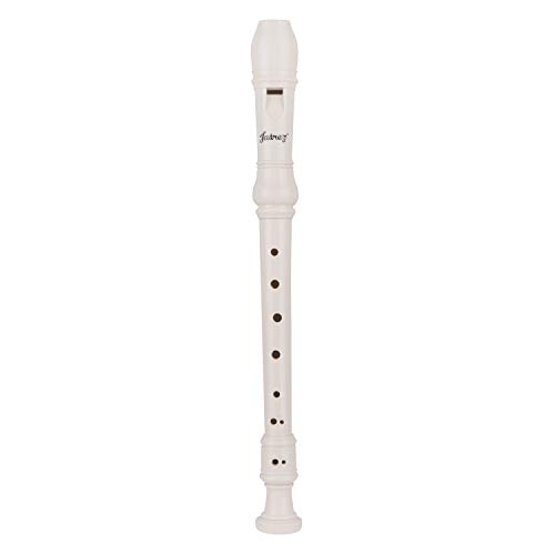 JUAREZ Claró Descant German Style 8 Holes Soprano Recorder Flute with Cleaning Rod Suitable for School Ensembles | Home Practice | Music Classes | Gift, White with Cleaning Rod & Case