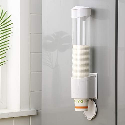 K.B. SALES Plastic Wall Mounted Paper Cup Dispenser Holder for Water Glass - Automatic Disposable Cups Dispenser/Paper Cup Holder Stand for Home Office Hospital Cafe Cup Organizer (40x8.5 cm)