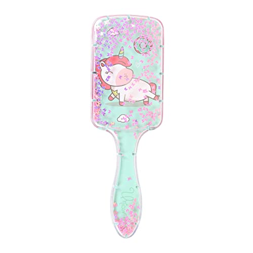 Kalakriti Unicorn Rectangle Hair Comb, Unicorn Paddle Detangling Hair Styling Brush Large Soft Bristle for Kids Girls Toddler Women Long Straight Curly Wet Dry, 1 pc, Random color