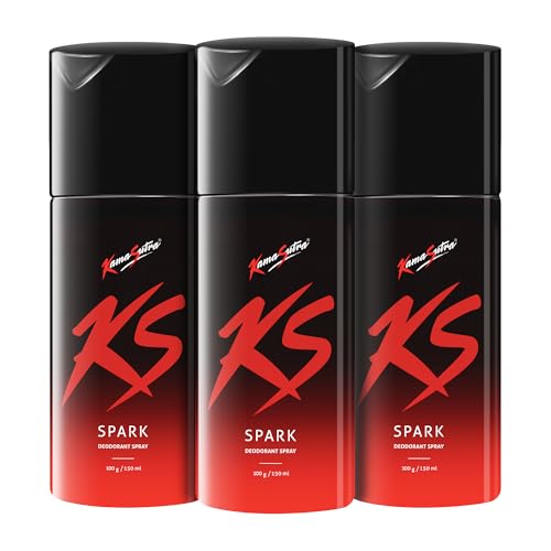 KamaSutra Men Spark Deodorant Spray | Fresh Long-Lasting Aroma | 150ml Each (Pack of 3)