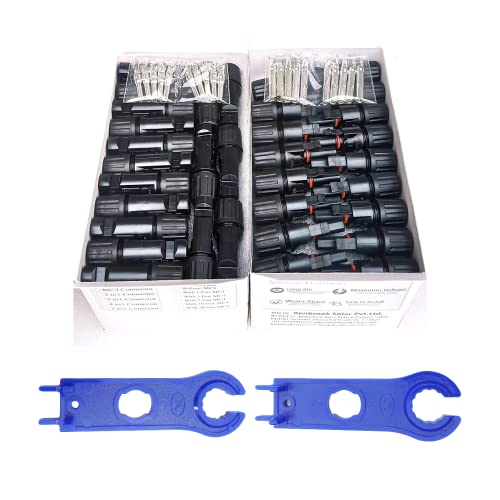 Kenbrook Solar MC-4 Wire Connector with Spanner for Solar Panels (50 Set + Spanner)