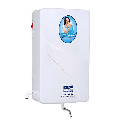 KENT 11138 Smart Uv | 4 Stage Smart Online Uv Water Purifier | Wall Mountable | High Purification Upto 60 L/Hr, White
