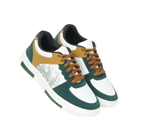 KESTRO Men’s Casual Sneakers Shoes | Lace-Up Low Top Footwear with Printed Design | Comfortable Shoes for Walking, College, Office, Travel & Outdoor Use Multicolor_8