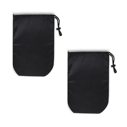KHOOBREZ Universal Car Side Mirror Cover | Waterproof Dustproof Rear View Mirror Protector | Drawstring Storage Cover for Most Cars | 12 x 15 Inch | Pack of 2 | Black