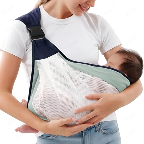 Kian Baby Sling Carrier Wrap Cotton, Breastfeeding and Stroller Cover Adjustable for Newborn Baby up to 20kg - Special Carrier/Sling for PREMIE BabiesBreathable Mesh Baby Sling Carrier with Adjustable Strap (multi color ) ( pack of 1 )