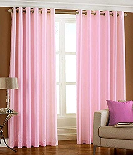 Kiara Creations Elegant Solid Semi-Sheer Curtains for Window- 6 Feet (Pack of 1) BabyPink