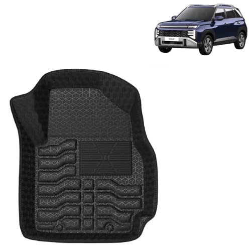 Kingsway Accessories Premium 4.5D Car Floor Mats Only Compatible with Hyundai Venue (Year 2025 Onwards) All Model, Set 3 Pcs, 100% Waterproof Tray Shape PVC Foot Mats | Black | 1 Year Warranty