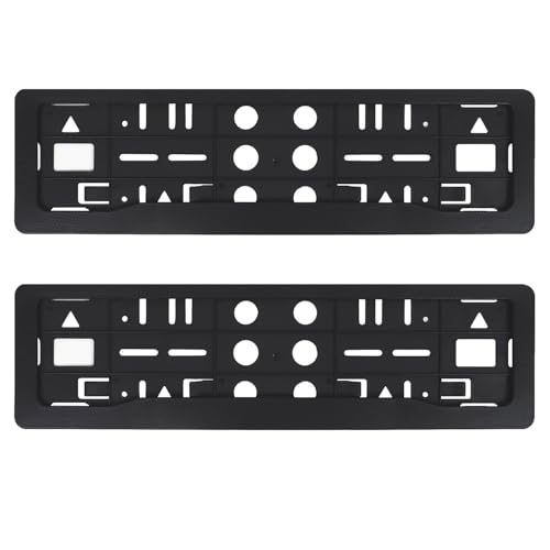 KINGSWAY® Black Car Number Plate Frames (Front and Rear), Brick Design Car Registration Plate Holders for All Cars, Car Licence Plate Covers, Universal Fit, Standard Size 51.5 x 14.5 cm