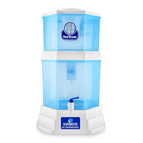 Kinsco Aqua Tornado Gravity Water Purifier | UF Ultra Mesh Technology | Chemical-Free, Easy to Use Water Filter for Home & Office (20 Litre)