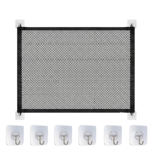 Kitwe Magic Dog Gate for Doorways and Stairs - No Drill Portable Mesh Pet Gate Safety Fence for House, Heavy Duty Woven Net Dog Barrier.