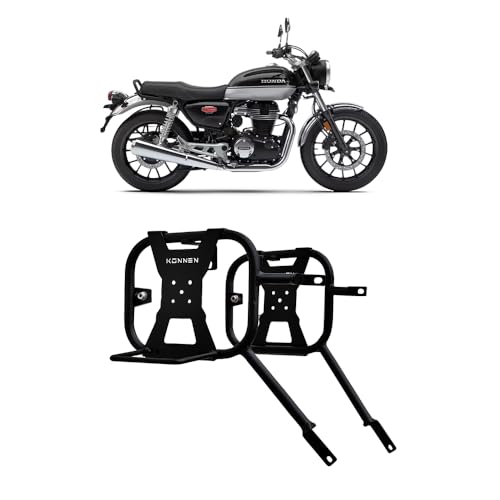 KONNEN 3 in 1 Saddle Stays with Jerry Can Holder and Bag Holder Compatible with Honda H’Ness CB350 (Black) (Set of 1)