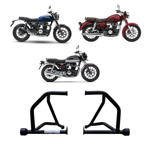 KONNEN Crash Guard Compatible with Honda CB350 / H’Ness CB350 / RS CB350 | Heavy Duty Engine & Frame Guard with Frame Sliders | Premium Protection Leg Guard (Black) (Pack of 1) (Adventure)