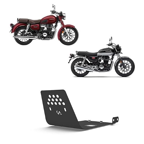 KONNEN Sump Guard | Bash Plate | Engine Guard Plate Compatible with Honda H'ness CB350 | CB350 (Plain) (Black) (Pack of 1)