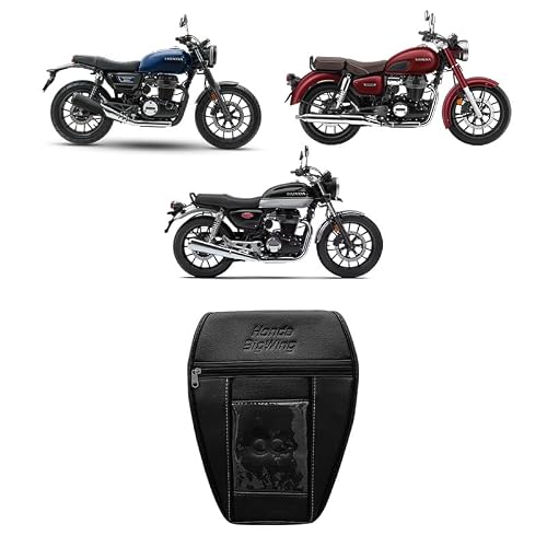 KONNEN Tank Cover | Tank Bag | Tank Pouch with Water Proof Cover Compatible with Honda H'ness CB350 | CB350 | RS CB350 (Black) (Pack of 1)
