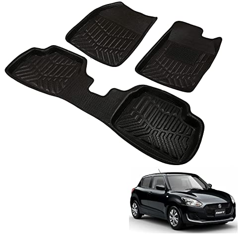 Kozdiko Car 3D Foot mat, Floor Mat Black Color for Maruti Suzuki Swift (2018-2025)