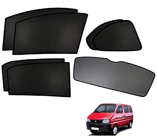 Kozdiko Car Window Custom Fit Sun Shades Fix with Dicky Non Magnetic Curtains Mesh Compatible for Maruti Suzuki Eeco