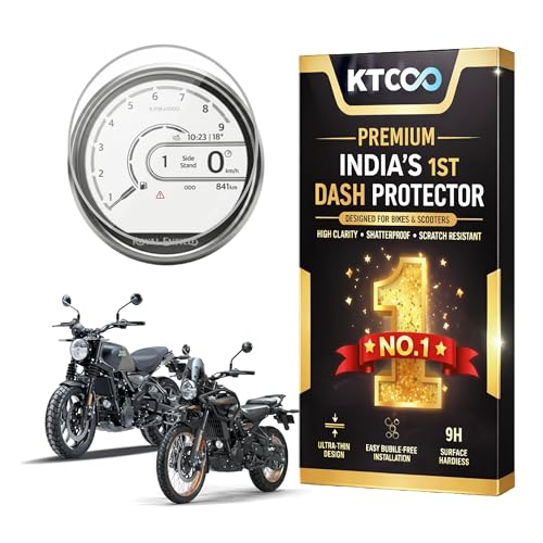 KTCOO |Pack 1| Digital Meter Screen Protector for ROYAL ENFIELD HIMALAYAN 450 - GUERRILLA 450 - BEAR 650 Bike Guard | 9H Hardness | Scratch Resistant | HD Clear | Display Speedometer Console Accessories