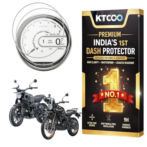 KTCOO |Pack 2| Digital Meter Screen Protector for ROYAL ENFIELD HIMALAYAN 450 - GUERRILLA 450 - BEAR 650 Bike Guard | 9H Hardness | Scratch Resistant | HD Clear | Display Speedometer Console Accessories