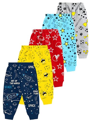 Kuchipoo Baby Boys Cotton Blend Regular Fit Pyjamas - Pack of 5 (Multicolor, 3-6 Months, PAJ-155)