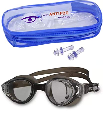 KYNA Silicone UV Protection Anti-Fog Goggle with Protective Case and Ear Plugs for Men and Women, Pack of 1 (M2)